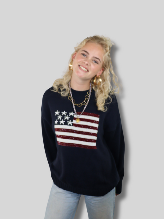 party in the usa sweater navy/red