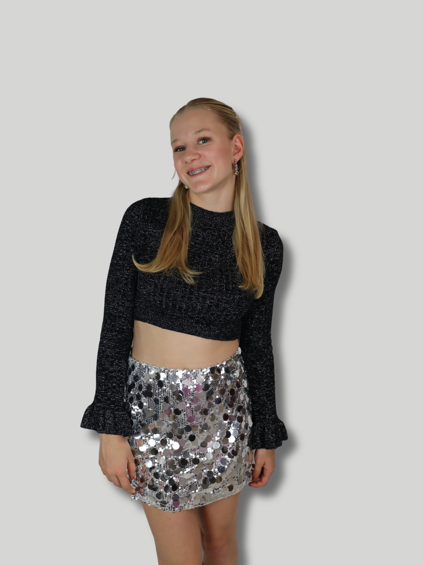 sparkly babe skirt silver