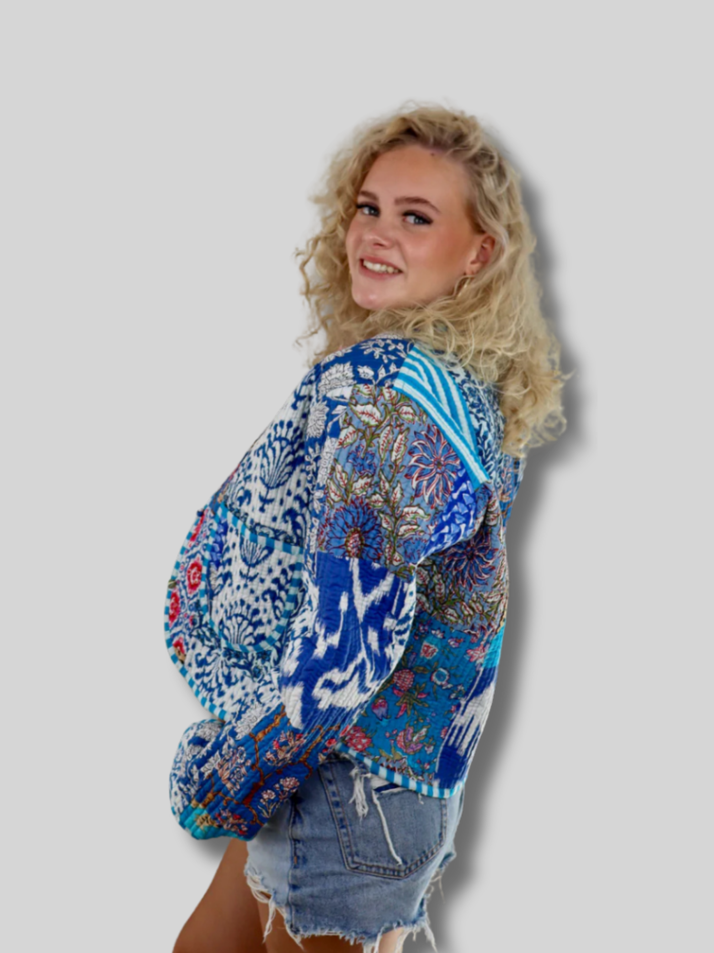 Colourful boho jacket blue