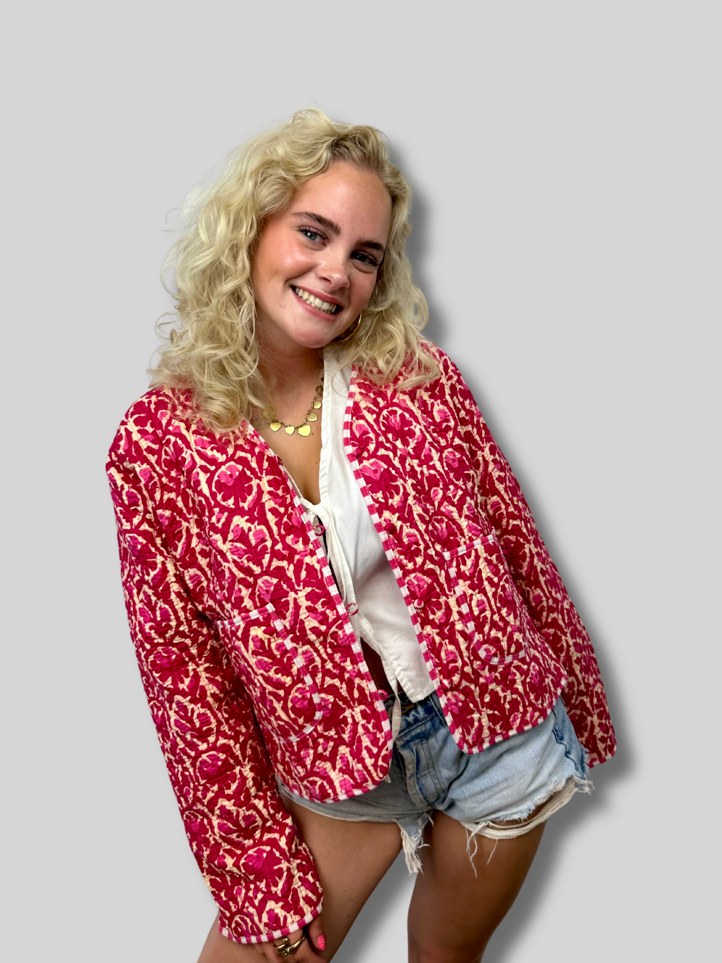 Boho jacket fuchsia PETITE