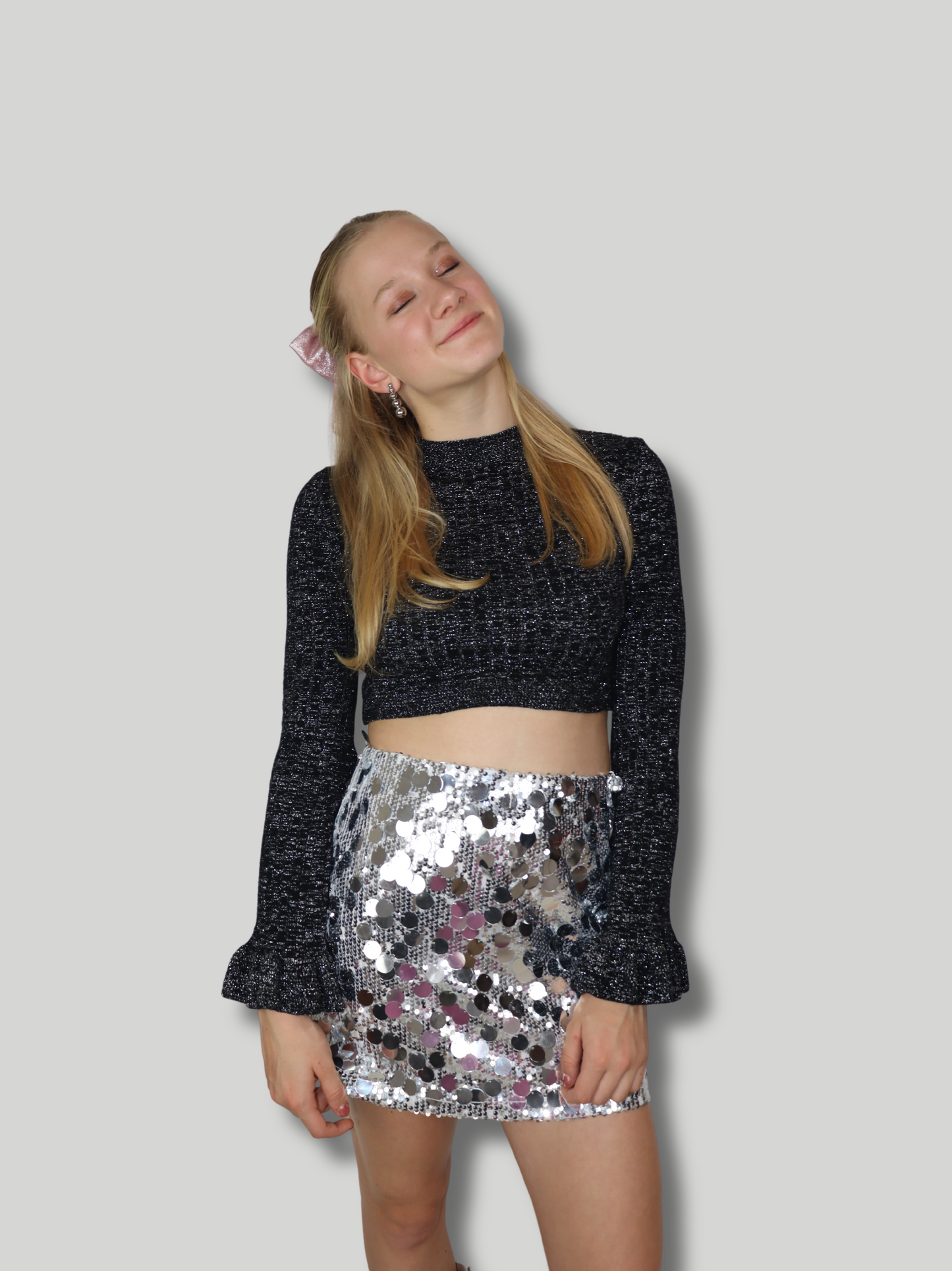 sparkly babe skirt silver