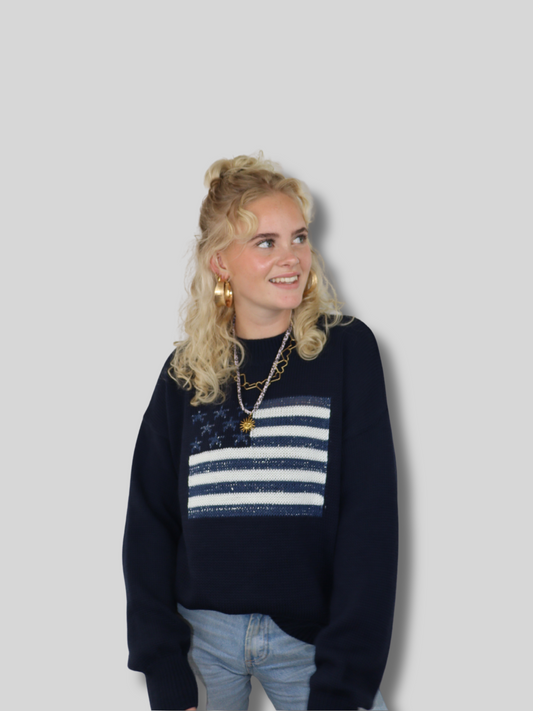 party in the usa sweater navy